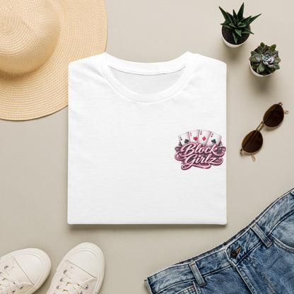 Block Girlz T‑Shirt – Poker Aces Graphic Tee for Card Players & Casino Fans