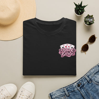Block Girlz T‑Shirt – Poker Aces Graphic Tee for Card Players & Casino Fans