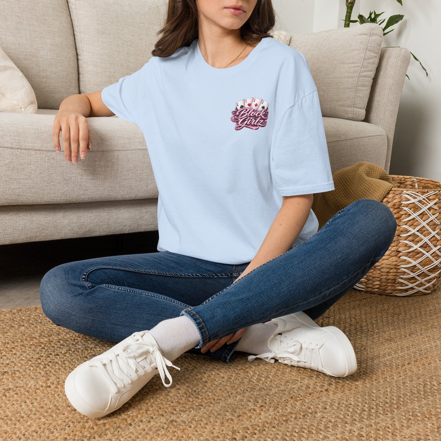 Block Girlz T‑Shirt – Poker Aces Graphic Tee for Card Players & Casino Fans