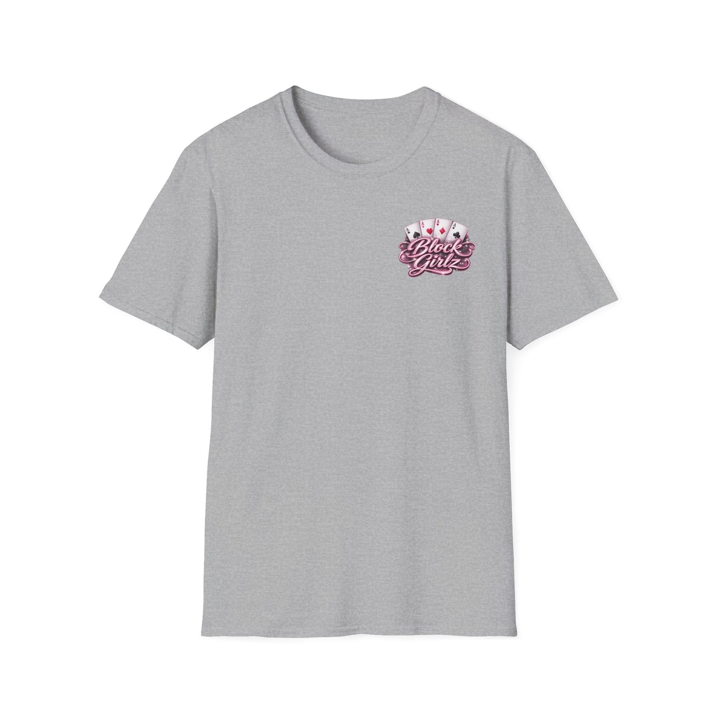 Block Girlz T‑Shirt – Poker Aces Graphic Tee for Card Players & Casino Fans