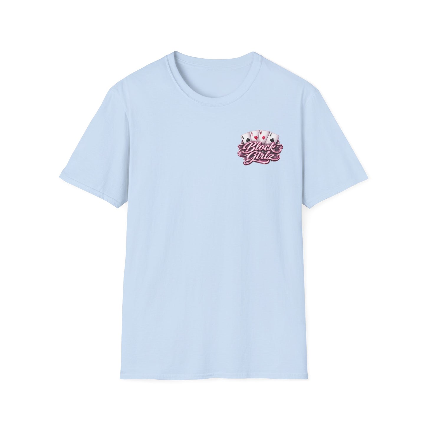 Block Girlz T‑Shirt – Poker Aces Graphic Tee for Card Players & Casino Fans