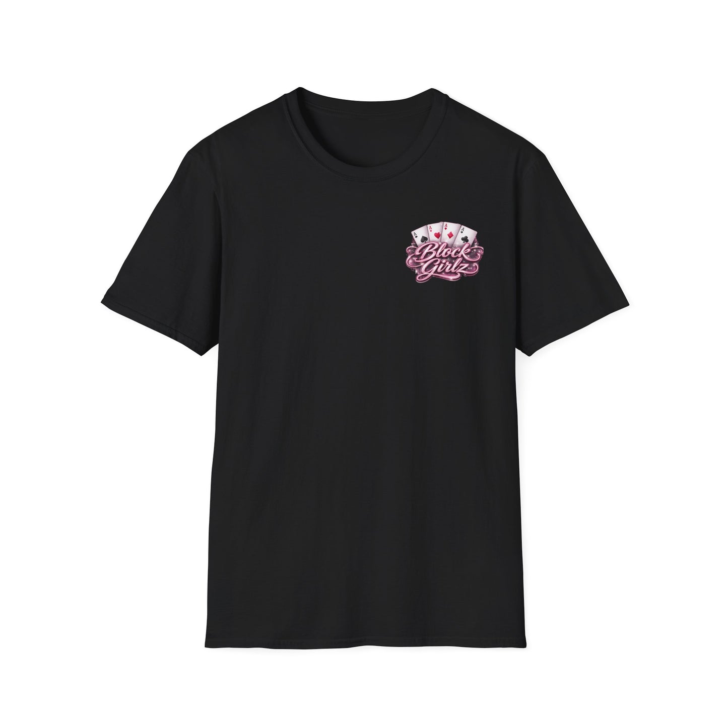 Block Girlz T‑Shirt – Poker Aces Graphic Tee for Card Players & Casino Fans